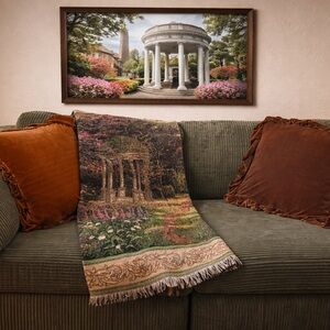 Vintage Thomas Kinkade NWT Tapestry Throw Blanket 44x70 Mohawk Old Well UNC